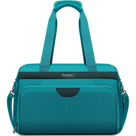 TIAWOLT Travel Duffle Bag Carry on Airline Approved Expandable Duffle Bag, Weekender Bag for Men and Women with Wet Pocket Large Compartment, Green