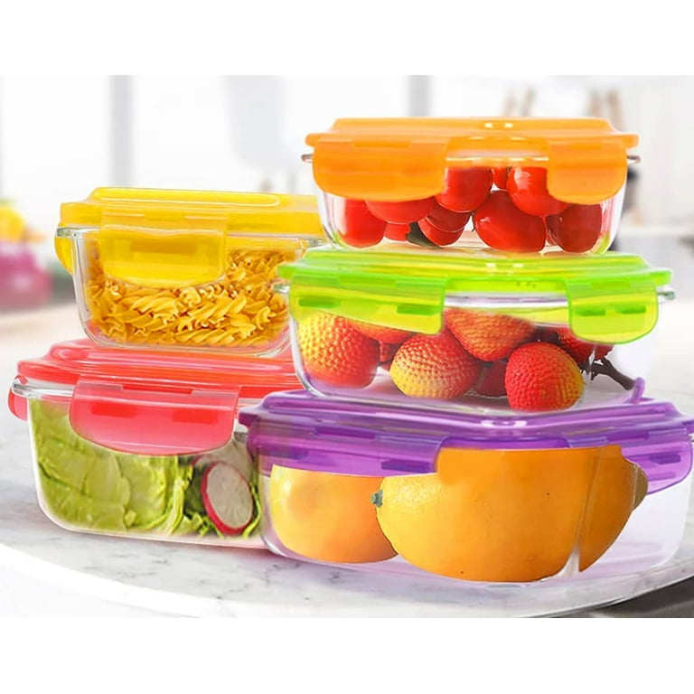 TIBLEN [5-Pack] Glass Food Storage Containers, Airtight