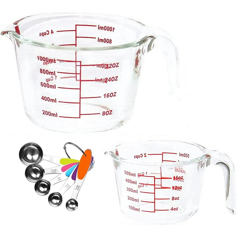 4-Ounce Measuring Cup 4oz 3 Pack for Mixing Garden Measure Clear