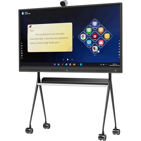 TIBURN HQ Board 75" R3 4K Smart Board, Android 13 Digital Whiteboard with 4K Auto Fram Webcam, Electronic Whiteboard Include Stand+Wall Mount Presentation Device for Hybrid Work and Classroom