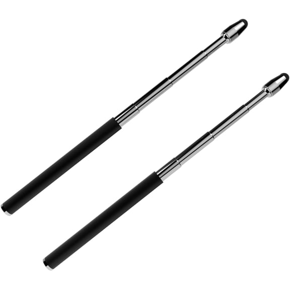 TIBURN Black Telescopic Presentation Pointer, Stainless Steel Telescopic Pointer Pen, Suitable for Classroom and Business Touchscreens (2pcs)