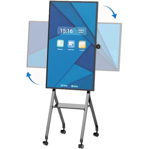 TIBURN Flip Board 55" S2 Smart Board, 4K UHD Smart Whiteboard with TIBURN HQ Eyes S2 Auto Framing Camera, Rotating Adaptive Smart Board, Digital Board for Home and Business with Stand