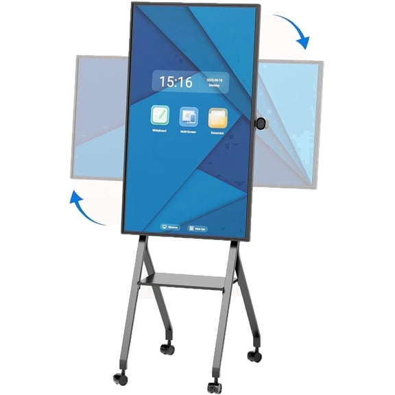 TIBURN Flip Board 55" S2 Smart Board, 4K UHD Smart Whiteboard with TIBURN HQ Eyes S2 Auto Framing Camera, Rotating Adaptive Smart Board, Digital Board for Home and Business with Stand