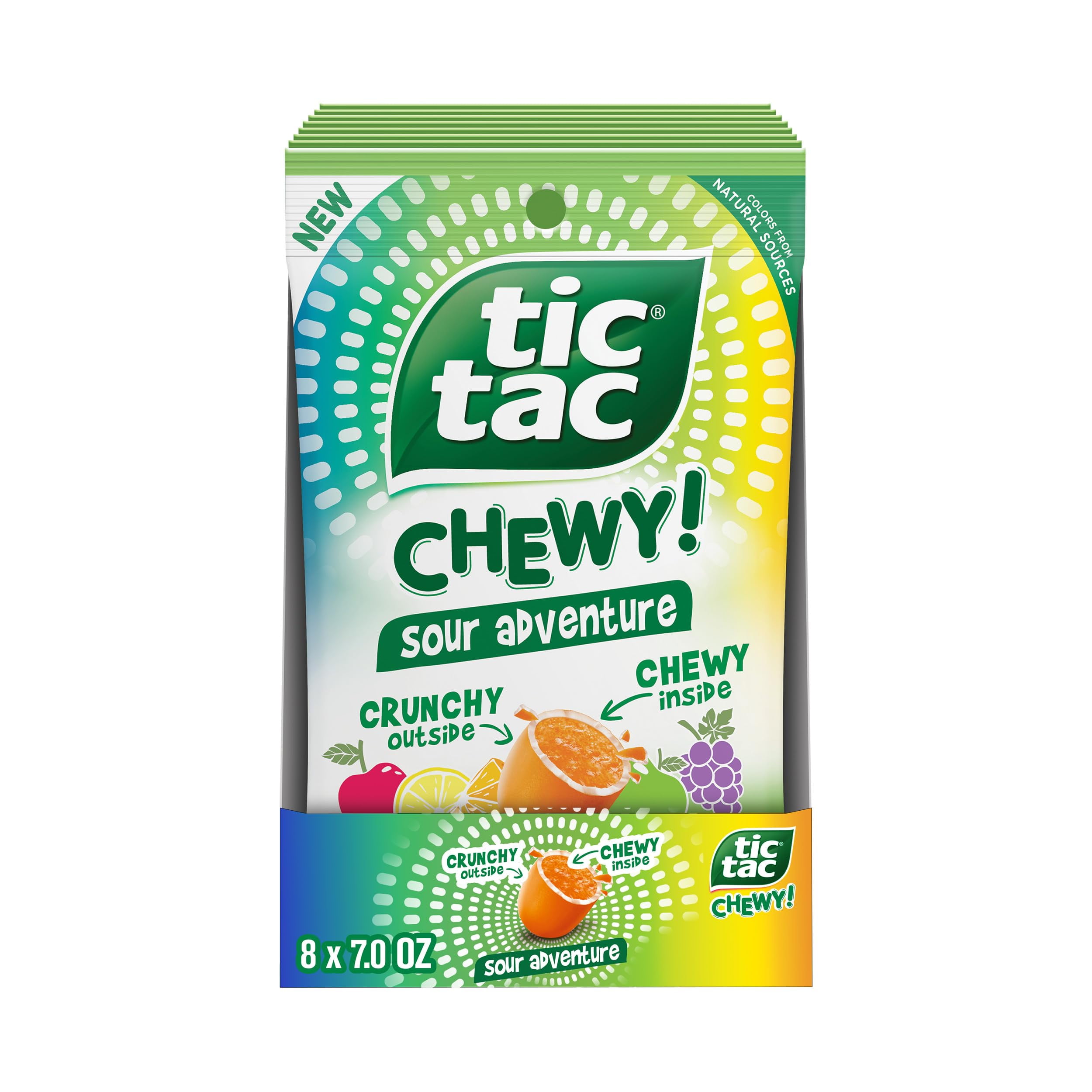 TIC TAC CHEWY! Sour Adventure Candy, Bulk 8 Pack, Sour Candy, 7 oz Each