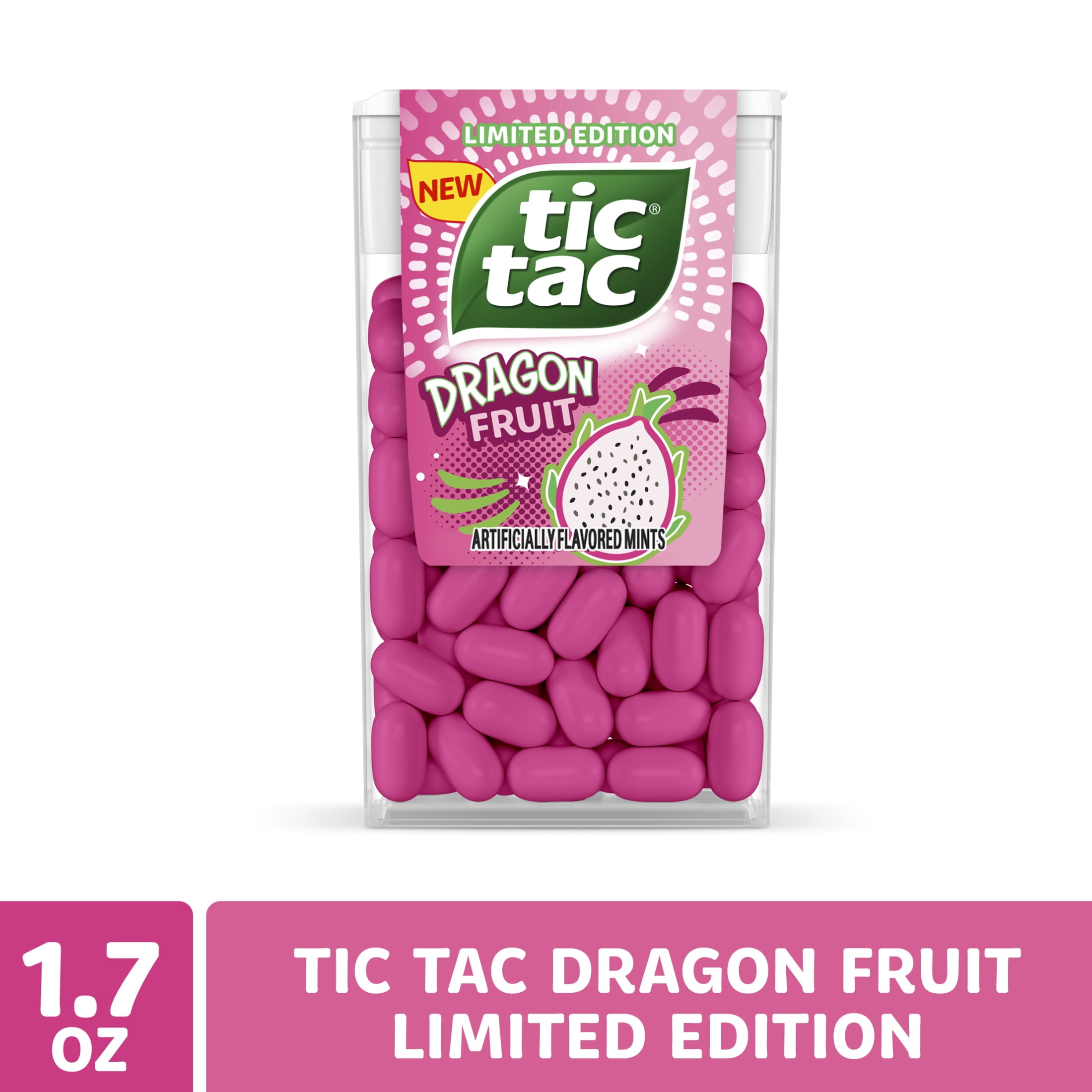 Tic Tac Dragon Fruit, Pocket-sized Mints, Dragon Fruit Flavored On