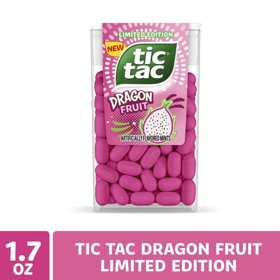Tic Tac Dragon Fruit,  Pocket-sized Mints, Dragon Fruit Flavored On-the-Go Refreshment, 1.7 oz