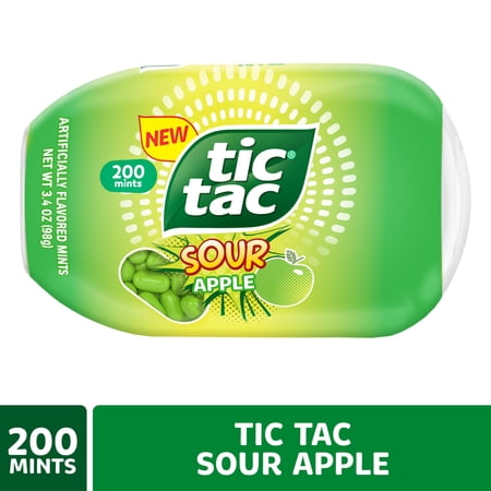 Tic Tac Sour Apple, On-the-Go Pocket-Sized Mints, 200 pieces, 3.4 oz Bottle Pack