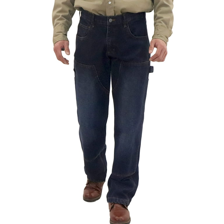 TICOMELA FR Pants for Men Flame Resistant Carpenter Pants 11.5oz 100%  Cotton Blue Denim Pre-Washed Fire Retardant Dungaree
