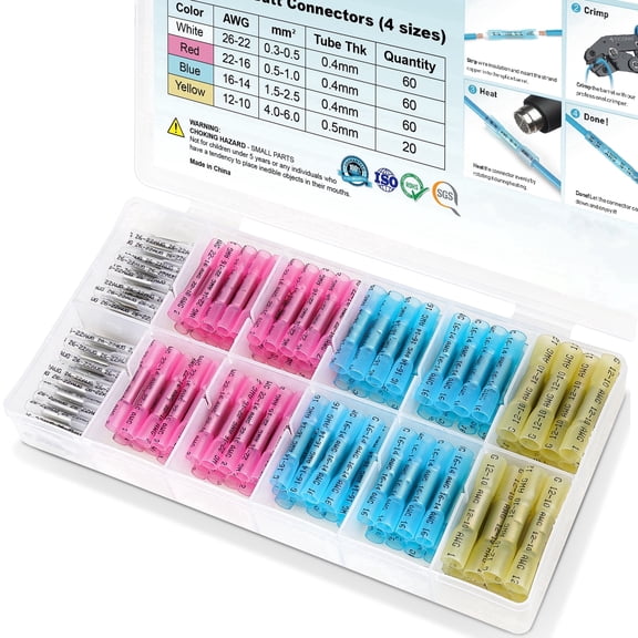 TICONN Heat Shrink Butt Connectors Wire Connector 200 Piece
