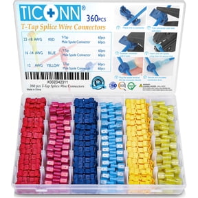 TICONN 360pc T-Tap Wire Connector Kit with Quick Splice Connectors & Storage Case