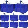 thumbnail image 1 of TICONN 8pk XL Moving Bags with Zippers & Handles, Heavy Duty Storage Totes, Blue, 1 of 10