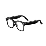 TICOWTEK AI Smart Glasses with 12MP Dual Camera 150 Languages Real-time Translation AI Voice Assistant Object Recognition for Travel,Business,Study Black Frame Optical LensesBlue Light Blocking