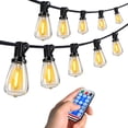 thumbnail image 1 of TICOZE 100FT Solar String Lights Waterproof, Patio Lights Solar Powered with Remote and USB Port – 30 LED Shatterproof Bulbs, 3 Light Modes, Dimmable Solar Light for Camping, Backyard, Garden, 1 of 9