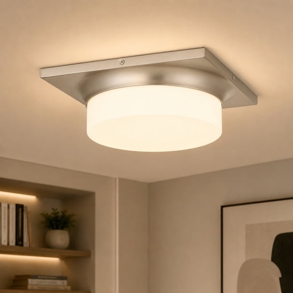 TICOZE 13 Inch Brushed Nickel Integrated LED Flush Mount for Entryways, Hallways, Bathrooms, Bedrooms, Kitchens, Closets, Home Offices, 1670 Lumens 25W, 3CCT Selectable 3000K,4000K,5000K, Dimmable