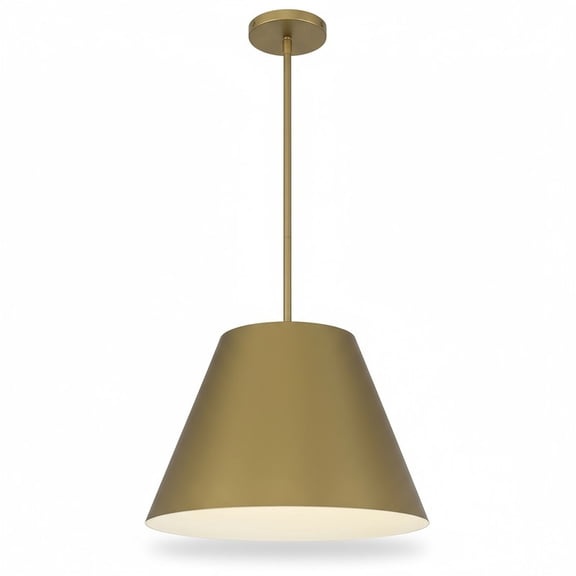 TICOZE 16 Inch Antique Brass Integrated LED Pendant Lights, 1200lm 25W, 5 Selectable Color Temps 2700K‑5000K, Dimmable