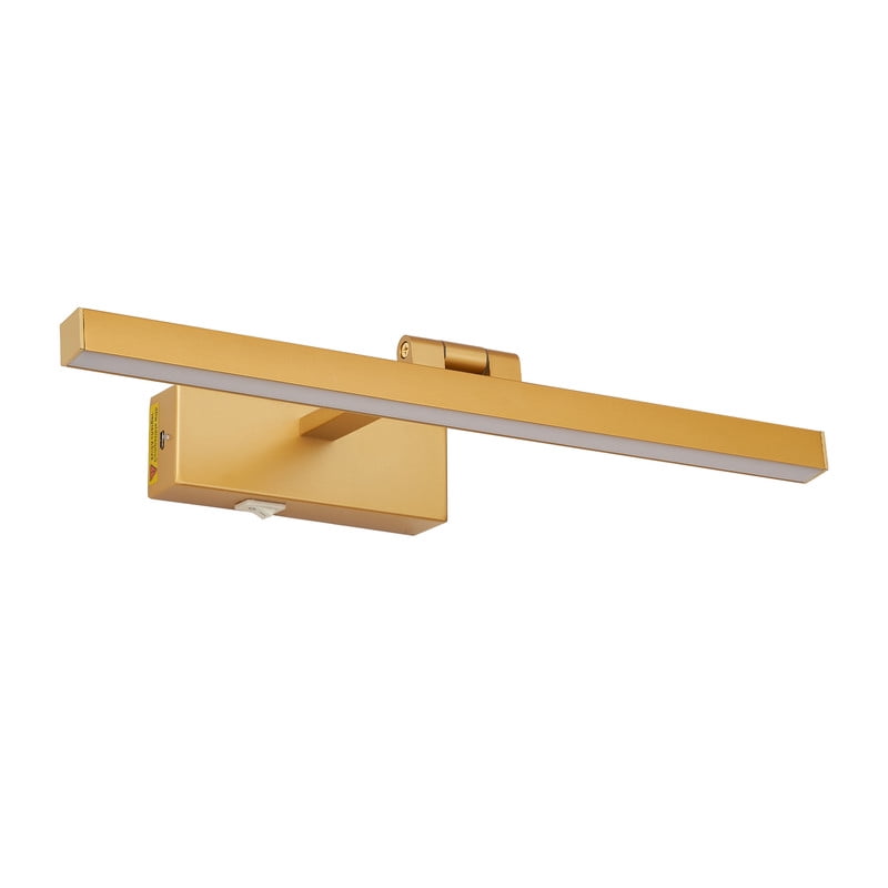 TICOZE 16 Inch Gold Wireless Dimmable LED Bathroom Vanity Light with Remote - Modern Wall Sconce for Over Mirror, 3CCT Adjustable, Battery Powered Fixture for Bathroom, Bedroom, Hallway