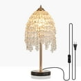 thumbnail image 1 of TICOZE 19" Crystal Table Lamp - Vintage Waterfall Design with Teardrop Grape Crystal Beads & Marble Base for Living Room, Bedroom or Office(Bulb Not Included), 1 of 9
