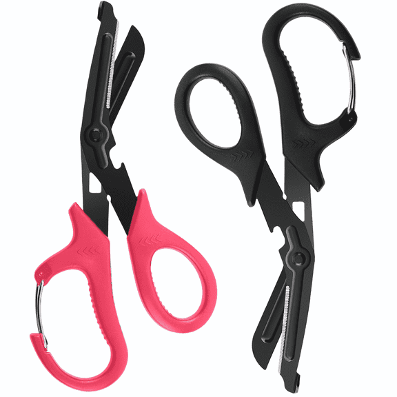 TICOZE 2 PACK Trauma Shears - Bandage Scissors for Nurses, 7.5" Fluoride Coated Non-stick Blades Stainless Steel Nursing scissors for Doctor, Nurses, Nursing Students,Black and Pink