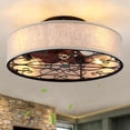 thumbnail image 1 of TICOZE 20 Inch Flush Mount Caged Ceiling Fan with Light - Low Profile Bladeless Farmhouse Fandalier with Remote, 6-Speed Reversible Motor for Bedroom, Kitchen, Living Room, 1 of 7