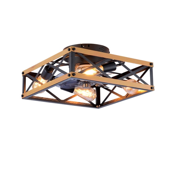TICOZE 22.6 Inch Flush Mount Bronze Ceiling Fan with Light DC Motor Remote Control 7 PC Blades 6 Speed Timer for Bedroom, Kitchen, Living RoomNOT Included Bulbs