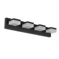 thumbnail image 1 of TICOZE 24.8" Matte Black 4-Light LED Vanity Light - Dimmable Bathroom Fixture with Frosted Acrylic Shades, 24W 6000K Cool White, 1 of 8