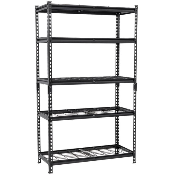 TICOZE 5-Tier Heavy Duty Storage Shelves, 2250LBS Adjustable Shelf Unit, Steel Storage Utility Rack, Boltless Storage Rack for Garage, 36"W x 18"D x 72"H, Black