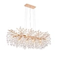 thumbnail image 1 of TICOZE Modern Rectangular Crystal Chandelier, 49.2" Gold Tree Branch Pendant Lighting with 14 Lights Luxury Raindrop Light Pendant Lights for Dining Room Kitchen Living Room(Bulbs Not Included), 1 of 8