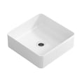 thumbnail image 1 of TICOZE Rectangular 15" Vessel Sink – Striped Design Bathroom Sink with High-Temperature Fired Ceramic Bathroom Sink Construction for Artistic Vanity Sink Installation, 1 of 8