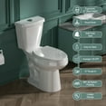 thumbnail image 1 of TICOZE Tall Toilet 17 Inch, ADA High Toilets, Chair Height, Comfort Elongated Bowl Heigh 17", Seat Height 18", Two-Piece Dual Flush 1.1/1.6 GPF, 12 Inch Rough-in, White Color, for Bathroom, 1 of 10
