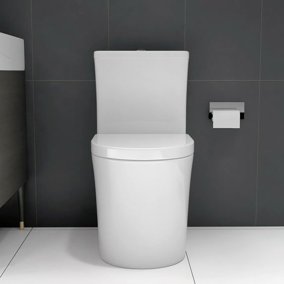 TICOZE Ultra-Compact 23-Inch One-Piece Toilet with Dual Flush (0.8/1.6 GPF), Double-Cyclone Flushing Technology, Easy-Clean Fully Skirted Design, and Quiet Soft-Close Seat for Small Bathrooms