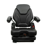 TICSEA Highback Bad Boy Tractor Mower Seat, Adjustable Backrest Headrest and Slide Rails Forklift seat, Adjustable Armrests Shock Absorber Heavy Duty for Excavator Harvester