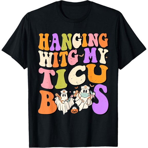 TICU Boo Crew Ghost Trauma ICU Nurse Funny Halloween T-Shirt