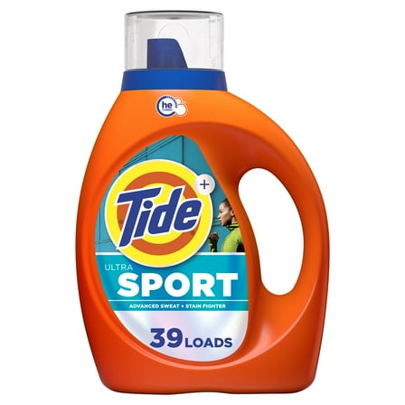 Tide Ultra Sport Liquid Laundry Detergent, Advanced Sweat and Stain Fighter, 55 fl oz, 39 Loads