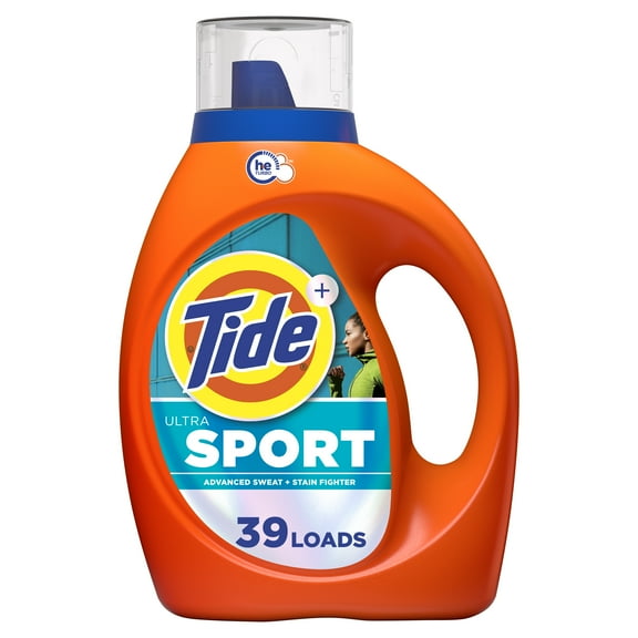 Tide Ultra Sport Liquid Laundry Detergent, Advanced Sweat and Stain Fighter, 55 fl oz, 39 Loads