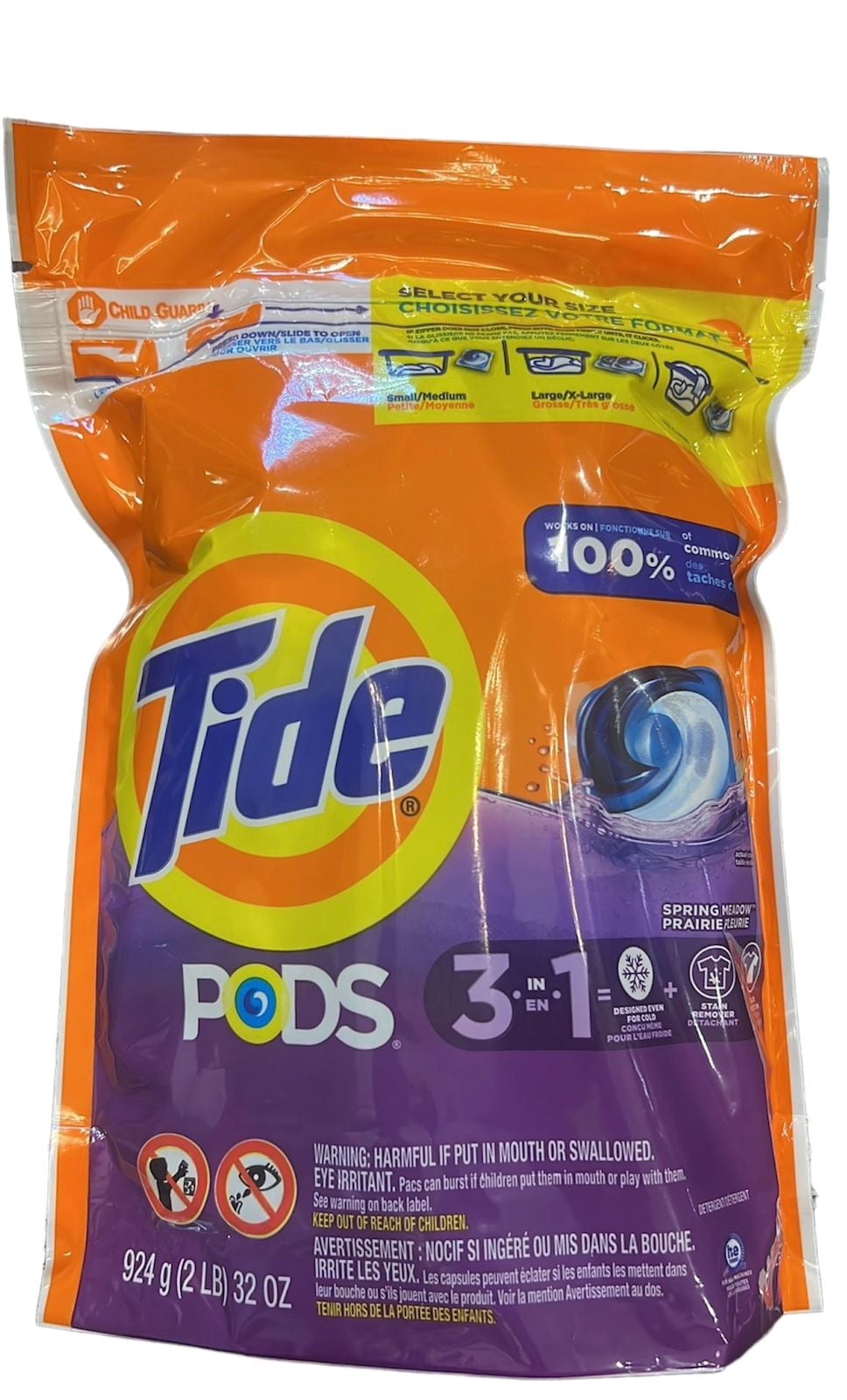 TIDE PODS 39 ct Laundry Detergent Soap Pacs, Spring Meadow Scent, Powerful 3-in-1 Clean, HE Compatible, 39 Count