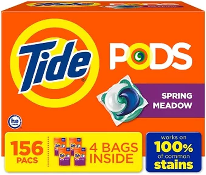 TIDE PODS Laundry Detergent Soap Pacs, Spring Meadow Scent, Powerful 3