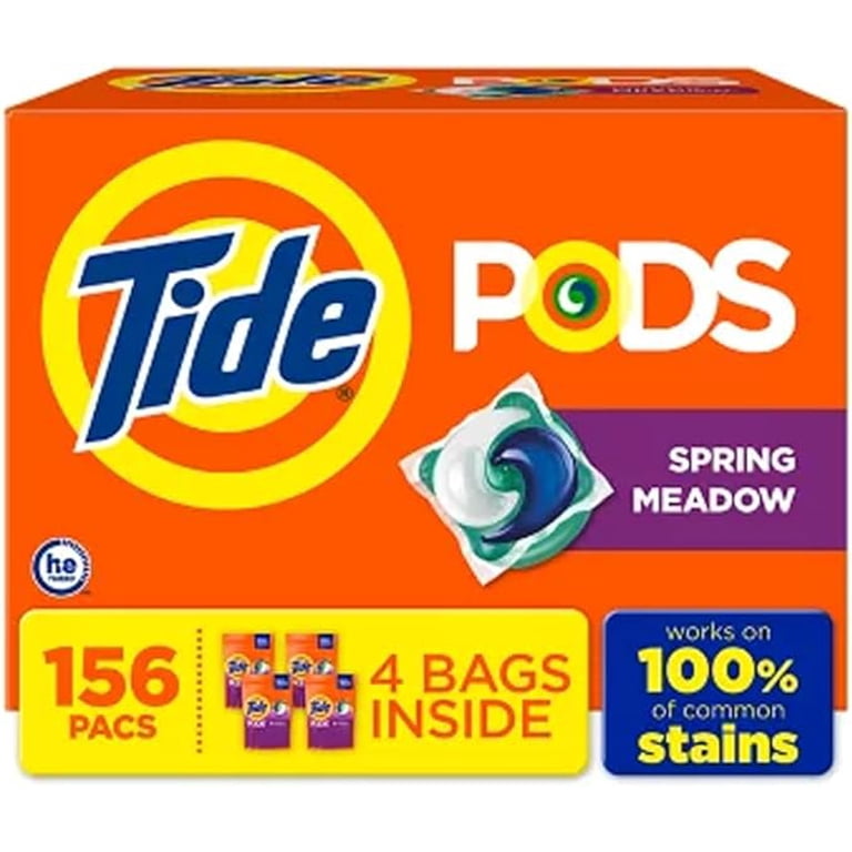 Tide PODS Laundry Detergent Soap Pacs, Spring Meadow Scent, 156