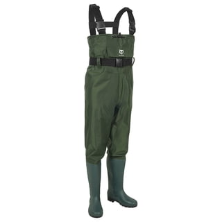 TIDEWE Bootfoot Chest Wader, 2-Ply Nylon/PVC Waterproof Fishing & Hunting Waders with Boot Hanger for Men and Women