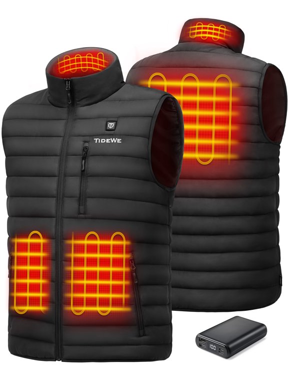 Men’s Heated Vest with Battery Pack, Lightweight Warm Hunting Vest for Hiking, Camping, Fishing and Outdoor Activities,BK2XL