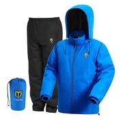 TIDEWE Rain Suit for Men and Women, Waterproof Breathable Lightweight 2 Piece Rainwear Set with Jacket and Pants for Outdoor Use