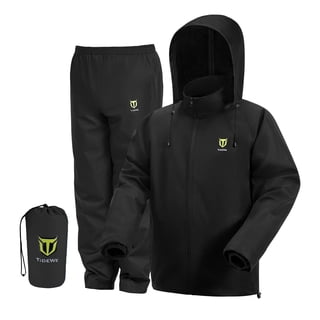 TIDEWE Rain Suit for Men and Women, Waterproof Breathable Lightweight 2 Piece Rainwear Set with Jacket and Pants for Outdoor Use