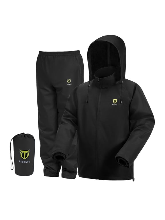 Rain Suit for Men and Women, Waterproof Breathable Lightweight 2 Piece Rainwear Set with Jacket and Pants for Outdoor Use