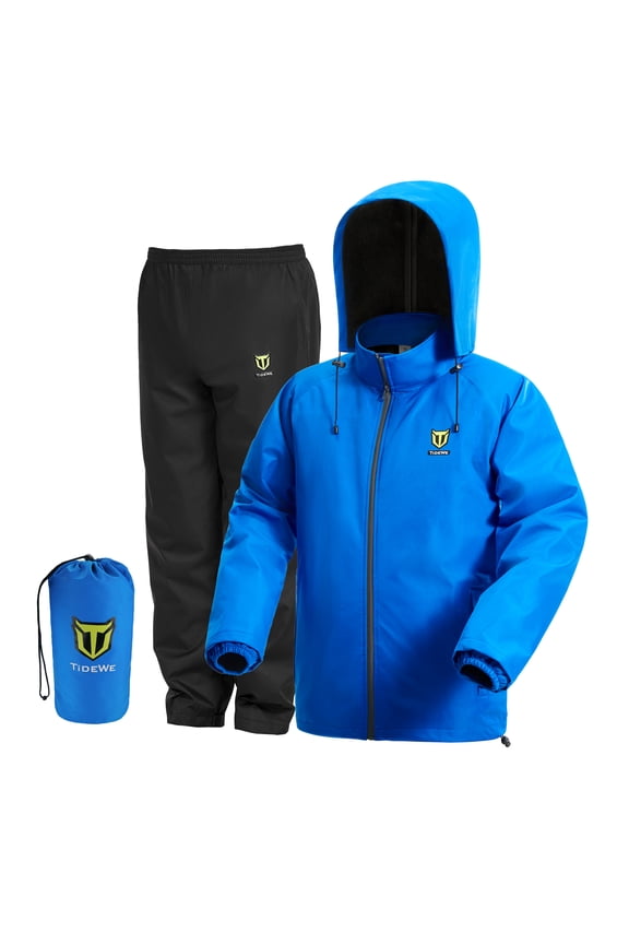 Rain Suit for Men and Women, Waterproof Breathable Lightweight 2 Piece Rainwear Set with Jacket and Pants for Outdoor Use