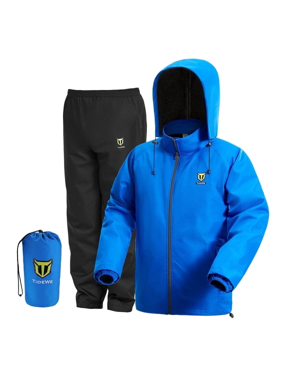 Rain Suit for Men and Women, Waterproof Breathable Lightweight 2 Piece Rainwear Set with Jacket and Pants for Outdoor Use