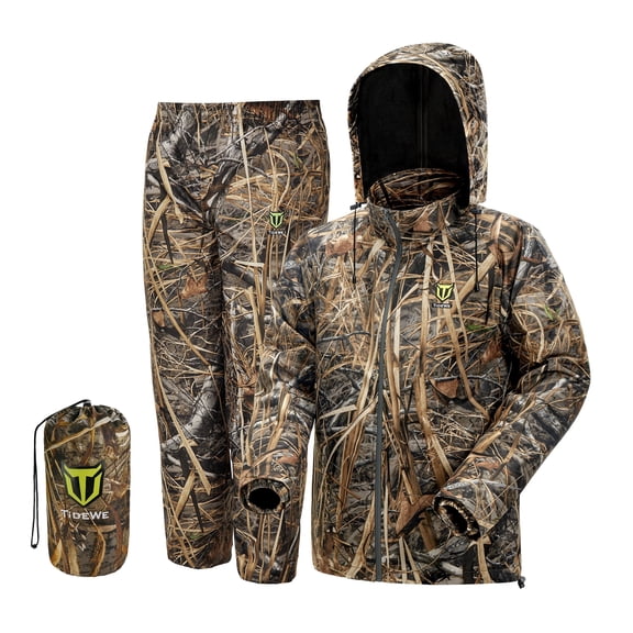 TIDEWE Rain Suit for Men and Women, Waterproof Breathable Lightweight 2 Piece Rainwear Set with Jacket and Pants for Outdoor Use