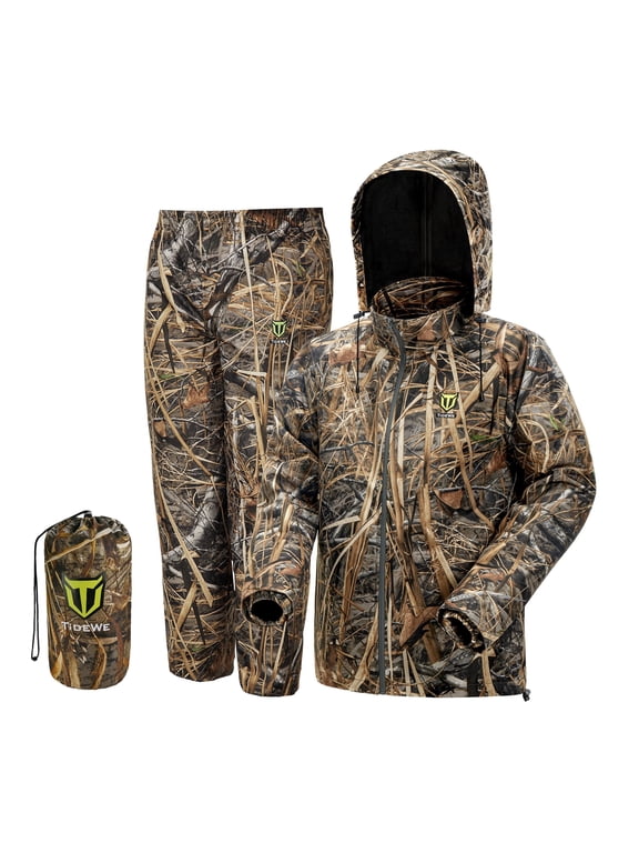 Rain Suit for Men and Women, Waterproof Breathable Lightweight 2 Piece Rainwear Set with Jacket and Pants for Outdoor Use