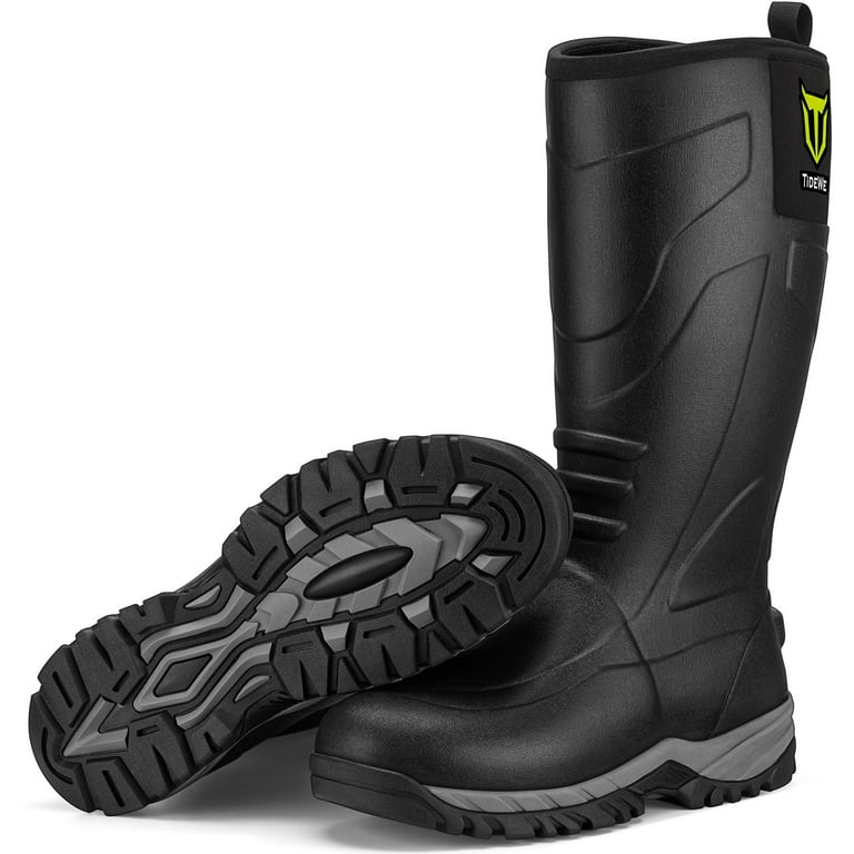 TIDEWE Rubber Boots for Men Waterproof Durable Unique Design Rain Boots Neoprene Hunting Boots Warm Rubber Work Mud Boots Size 14 Walmart