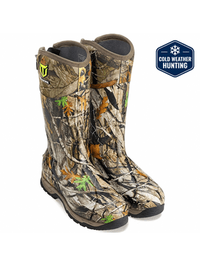 Rubber Hunting Boots for Men, Waterproof 800g Insulated Boots with 7mm Neoprene, Sturdy Warm Outdoor Boots for Hunting and Cold Weather