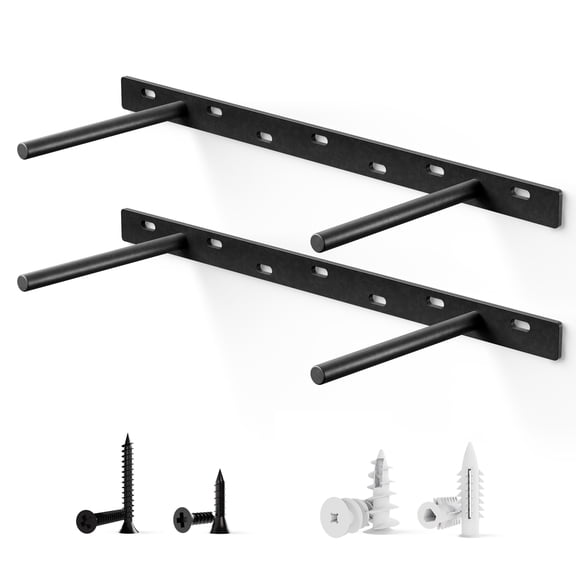 TIDITA 16" Floating Shelf Bracket 2PCS, Hidden Bracket for Floating Shelves | Heavy Duty, Solid Steel, Oval Design, 150LBS Capacity, Hidden Bracket Design, Fit Shelves 7.25"–9.25" Deep, Easy Install