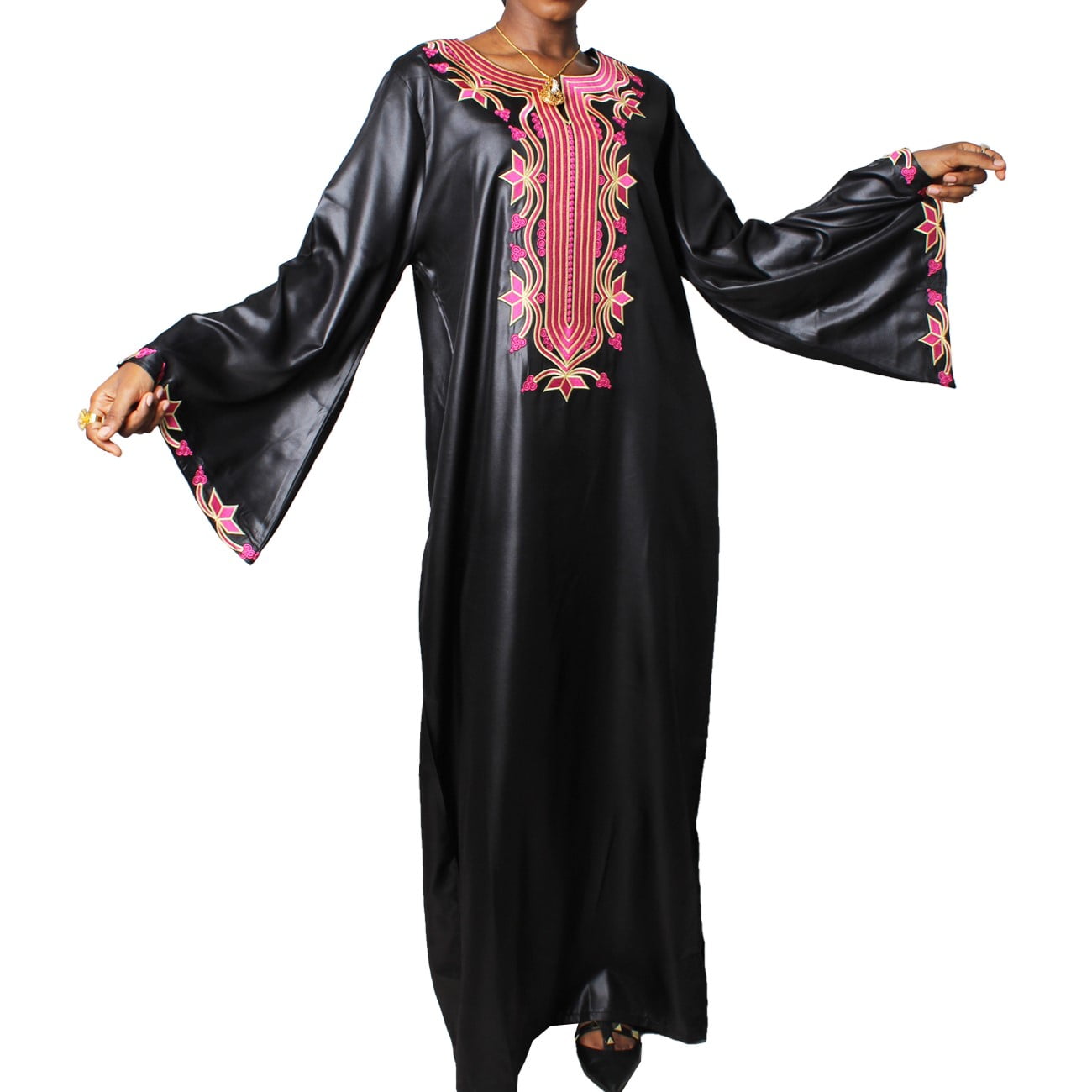 TIDOIRSA African Dress for Women Elegant Embroidery Bell Long Sleeve TIDOIRSA African Dress for Women Elegant Embroidery Bell Long Sleeve